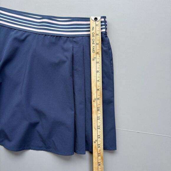 Calme Johnny Was Tennis Skirt Skort Women Large Blue Pleated Built In Shorts - Picture 5 of 14